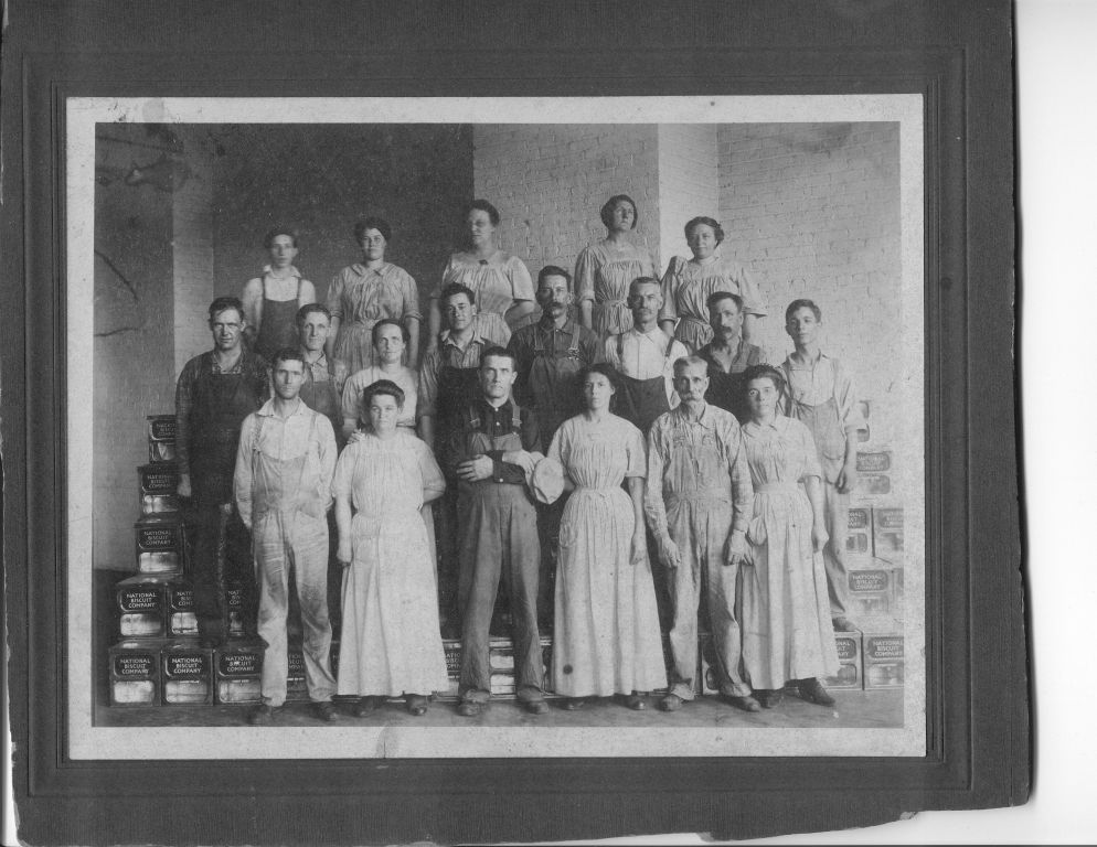 Unknown employees of National Biscuit Company.  Possibly taken in Centerville or another location in Iowa. (submitter:  R.L. Reams)